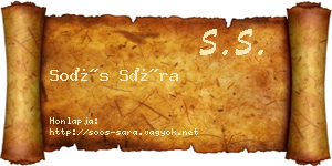 Soós Sára névjegykártya